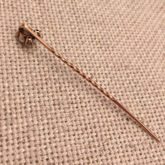 Vintage Rose Gold Opal & Pearl Stick Pin - Picture 4 of 8